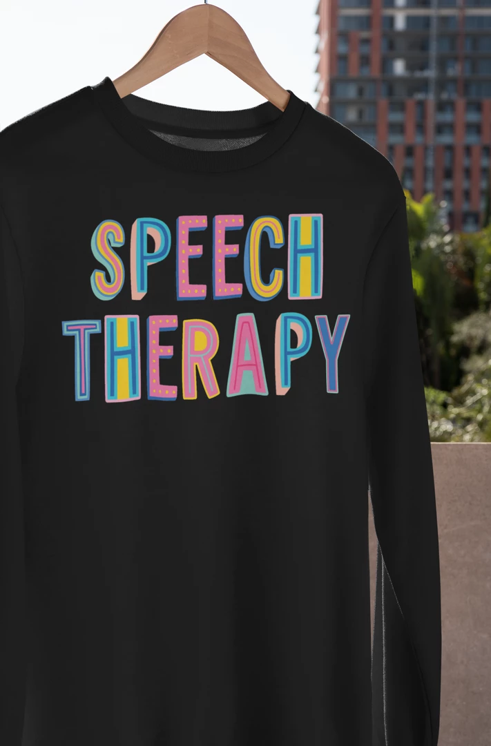 Hustle And Heart NC Speech Therapy Colorful Graphic Tee Colorful Block Mascots