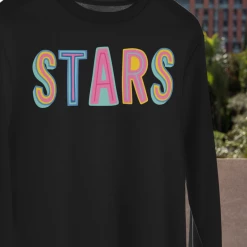 Hustle And Heart NC Stars Colorful Graphic Tee Colorful Block Mascots