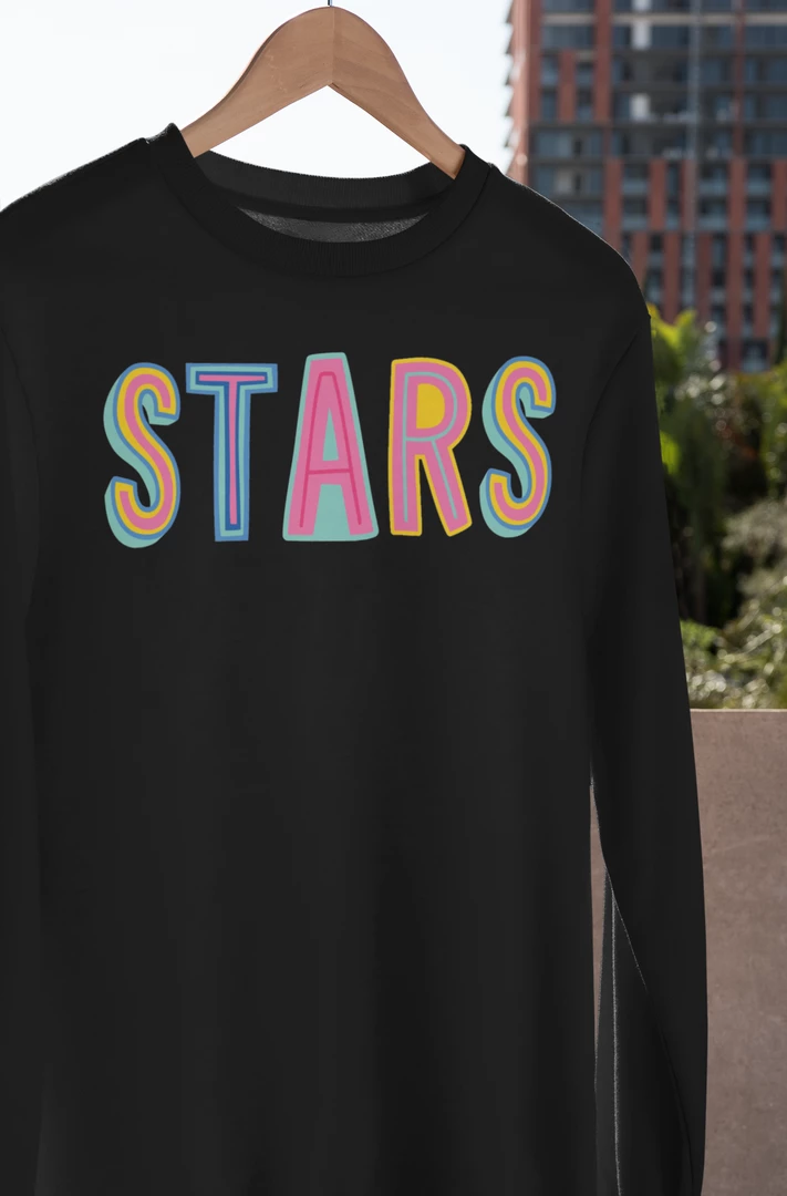 Hustle And Heart NC Stars Colorful Graphic Tee Colorful Block Mascots