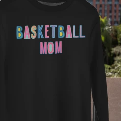 Hustle And Heart NC Basketball Mom Colorful Graphic Tee