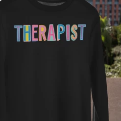 Hustle And Heart NC Therapist Colorful Graphic Tee Colorful Block Mascots