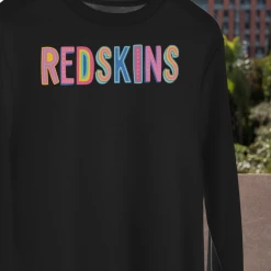 Hustle And Heart NC Redskins Colorful Graphic Tee Colorful Block Mascots