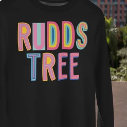 Hustle And Heart NC Rudds Tree Colorful Graphic Tee Colorful Block Mascots