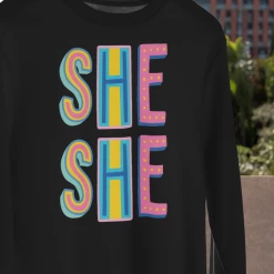 Hustle And Heart NC SheShe Colorful Graphic Tee