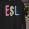 Hustle And Heart NC ESL Colorful Graphic Tee