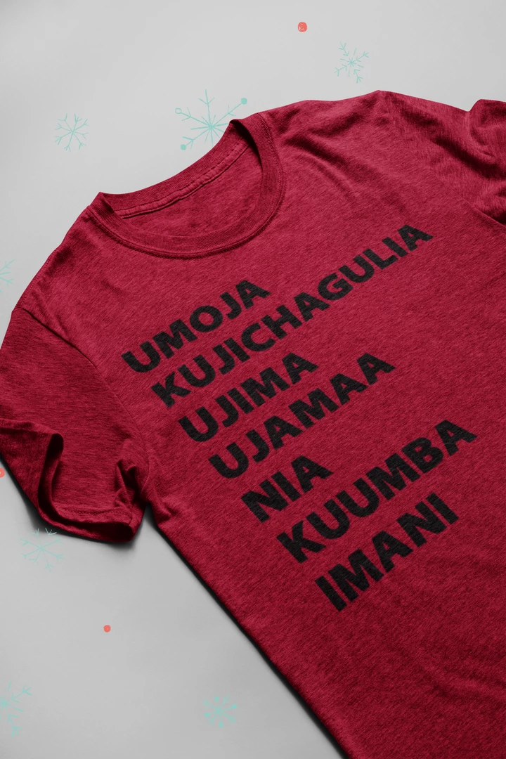 Hustle & Heart NC Umoja Kujichagulia Ujima Ujamaa Nia Kuumba Imani Kwanzaa Holiday Graphic Tee