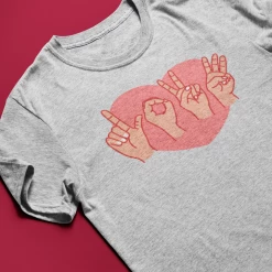 Hustle & Heart NC Valentine's Day Love ASL American Sign Language Graphic Tee