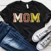 Hustle And Heart NC MOM Baseball/Basketball/Softball Faux Chenille Letters Graphic Tee Faux Chenille And Glitter Letter Patch Tees