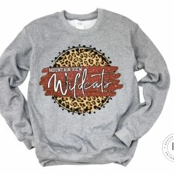 Hustle & Heart NC Mountain View Wildcats Faux Glitter Leopard Circle Designs