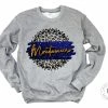 Hustle & Heart NC Faux Glitter Leopard Circle Designs Mountaineers Royal Blue And Yellow Gold