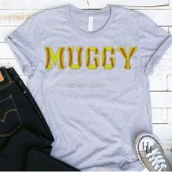 Hustle And Heart NC Muggy Faux Chenille Letters Graphic Tee