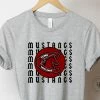 Hustle & Heart NC Customizable Name Tees Mustangs TCMS Repeating Mascot Graphic Tee