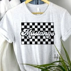 Hustle & Heart NC Mustangs Vintage Checker Screenprint Transfer