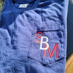 Hustle And Heart NC *MYSTERY* Embroidered Comfort Color Monogram Pocket Tee Monogram Tees