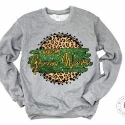 Hustle & Heart NC Narrows Green Wave Green And Yellow Gold Tan Leopard Faux Glitter Leopard Circle Designs