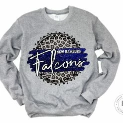 Hustle & Heart NC Faux Glitter Leopard Circle Designs New Hamburg Falcons