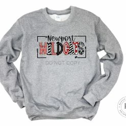 Hustle & Heart NC School Doodle Designs Newport Wildcats Red/Black/White Doodle Graphic Tee