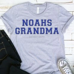 Hustle And Heart NC Noahs Grandma Faux Chenille Letters Graphic Tee
