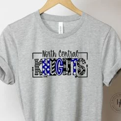 Hustle & Heart NC School Doodle Designs North Central Knights Doodle Graphic Tee