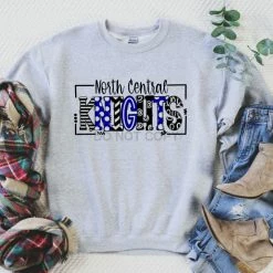 Hustle & Heart NC School Doodle Designs North Central Knights Doodle Graphic Tee
