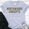 Hustle And Heart NC Northwoods Concepts Camo Faux Chenille Letters Graphic Tee Faux Chenille And Glitter Letter Patch Tees