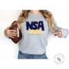 Hustle & Heart NC NSA Saints Navy/Gold Glitter Varsity Doodle