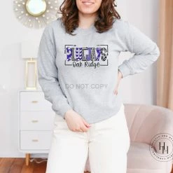 Hustle & Heart NC Oak Ridge Bluejays Doodle Graphic Tee School Doodle Designs