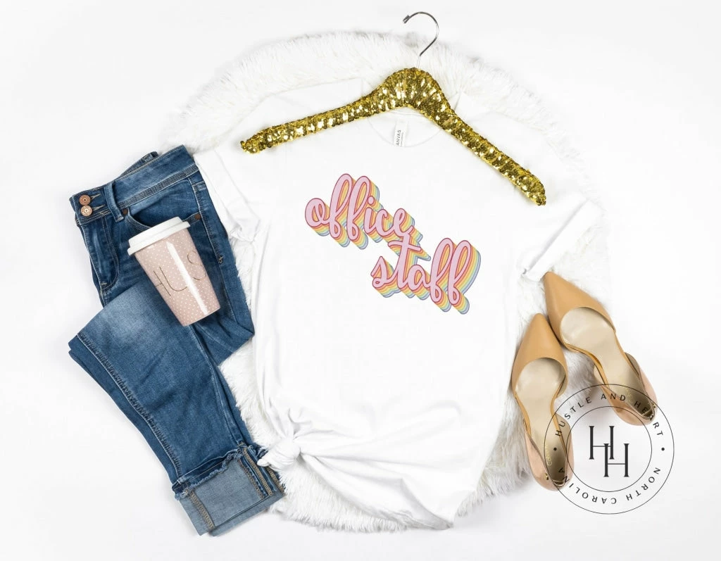 Hustle & Heart NC Office Staff Retro - SUBLIMATION TRANSFER Transfers