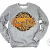 Hustle & Heart NC Faux Glitter Leopard Circle Designs Orange Pride Dance Team