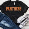 Hustle And Heart NC Faux Chenille And Glitter Letter Patch Tees Panthers Orange Faux Chenille Letters Graphic Tee