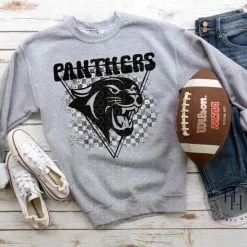 Hustle & Heart NC Transfers Panthers Triangle Mascot Screenprint Transfer