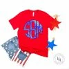 Hustle & Heart NC Patriotic Lepard Monogram Graphic Tee