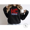 Hustle & Heart NC Patriots Red/Navy Glitter Varsity Doodle