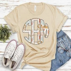 Hustle & Heart NC Monogram Tees Peace & Love Monogram Graphic Tee