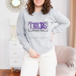 Hustle & Heart NC Pickerington Central Tigers Purple/White Doodle Graphic Tee