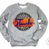 Hustle & Heart NC Pike Central Hawks Orange/Royal Blue Faux Glitter Leopard Circle Designs