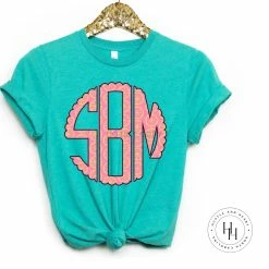 Hustle & Heart NC Pink Lemon Slices Monogram Graphic Tee Monogram Tees