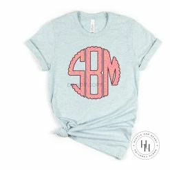 Hustle & Heart NC Pink Lemon Slices Monogram Graphic Tee Monogram Tees