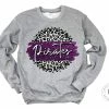 Hustle & Heart NC Pirates Purple And White Faux Glitter Leopard Circle Designs
