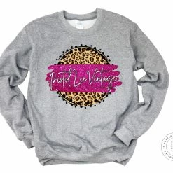 Hustle & Heart NC Pistol Lee Vintage Pink/White With Black Outline Tan Leopard Faux Glitter Leopard Circle Designs