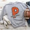 Hustle & Heart NC Plainsmen Orange/Navy Glitter Varsity Doodle School Doodle Designs