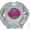 Hustle & Heart NC Platinum Hot Pink And Black Faux Glitter Leopard Circle Designs