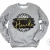 Hustle & Heart NC Faux Glitter Leopard Circle Designs Pleasant Grove Hawks Black And Gold
