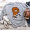 Hustle & Heart NC Porcupines Orange Glitter Varsity Doodle