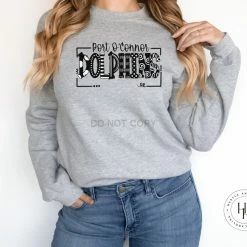 Hustle & Heart NC School Doodle Designs Port O'Connor Dolphins Doodle Graphic Tee