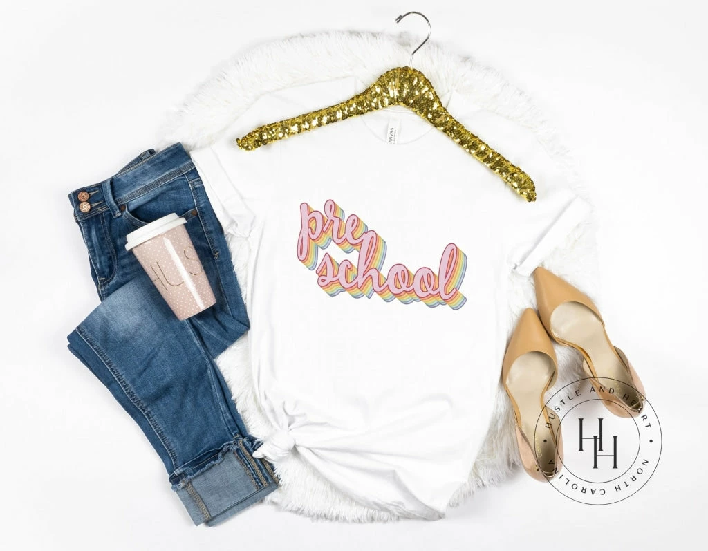 Hustle & Heart NC Transfers Pre School Retro - SUBLIMATION TRANSFER