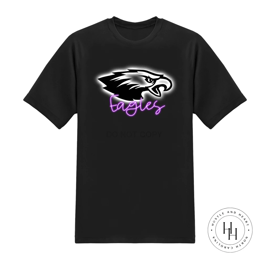 Hustle & Heart NC Neon Mascots Purple Eagles Neon Mascot