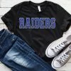 Hustle And Heart NC Faux Chenille And Glitter Letter Patch Tees Raiders Blue Faux Chenille Letters Graphic Tee