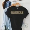 Hustle And Heart NC Raiders Leopard Faux Chenille Letters Graphic Tee