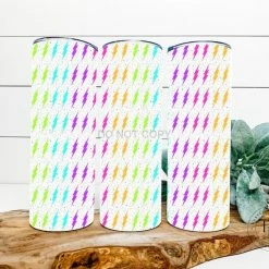 Hustle & Heart NC Rainbow Bolts Completed 20oz Skinny Tumbler Tumbler Of The Week